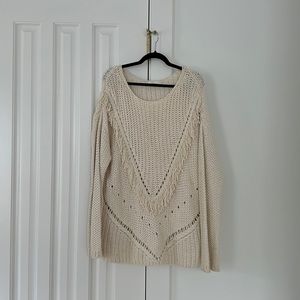 Ivory Fringe H&M Sweater